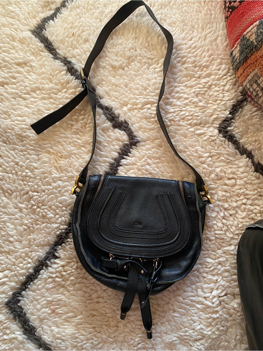 Authentic Chloe Black Leather Hobo Saddle Bag